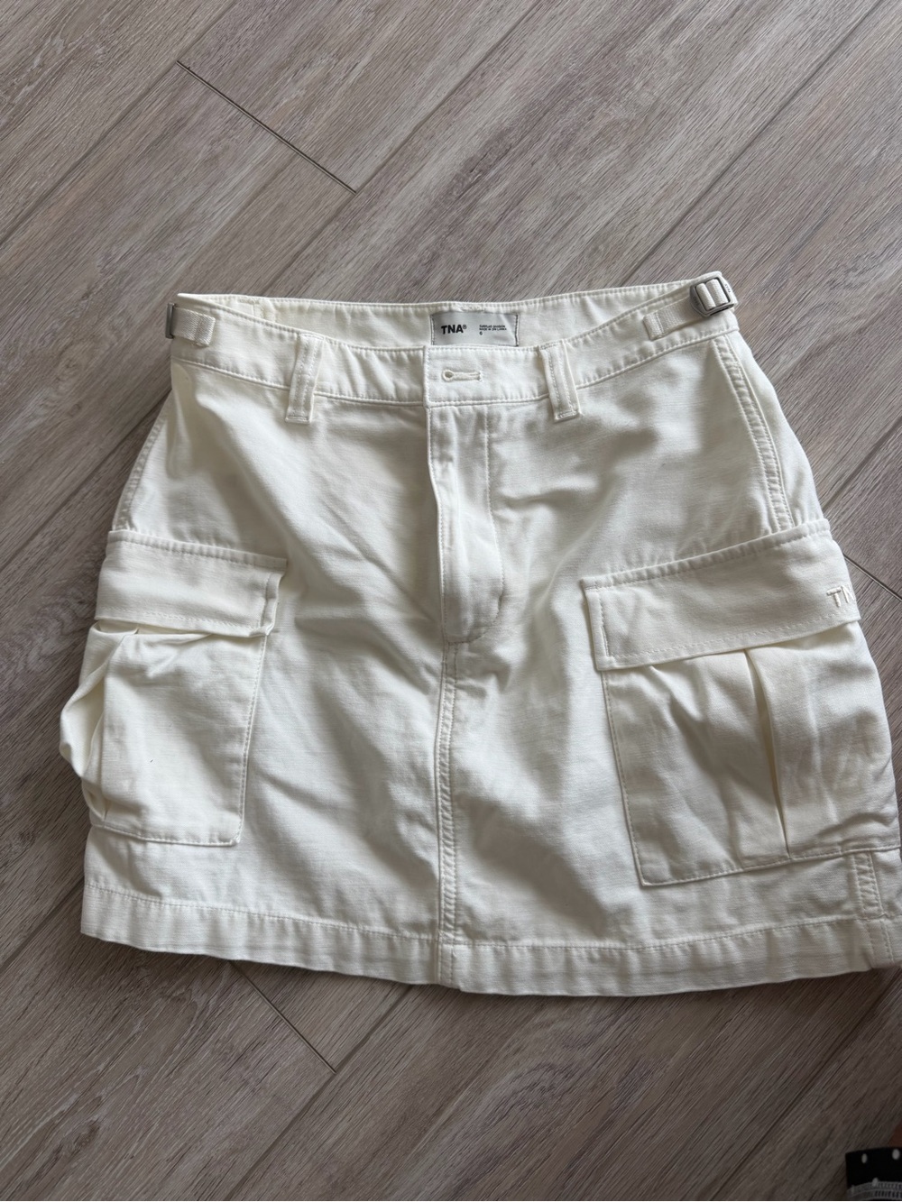 TNA Off-White Cargo Mini Skirt